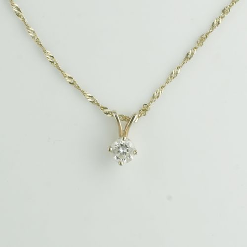 A solitaire diamond pendant