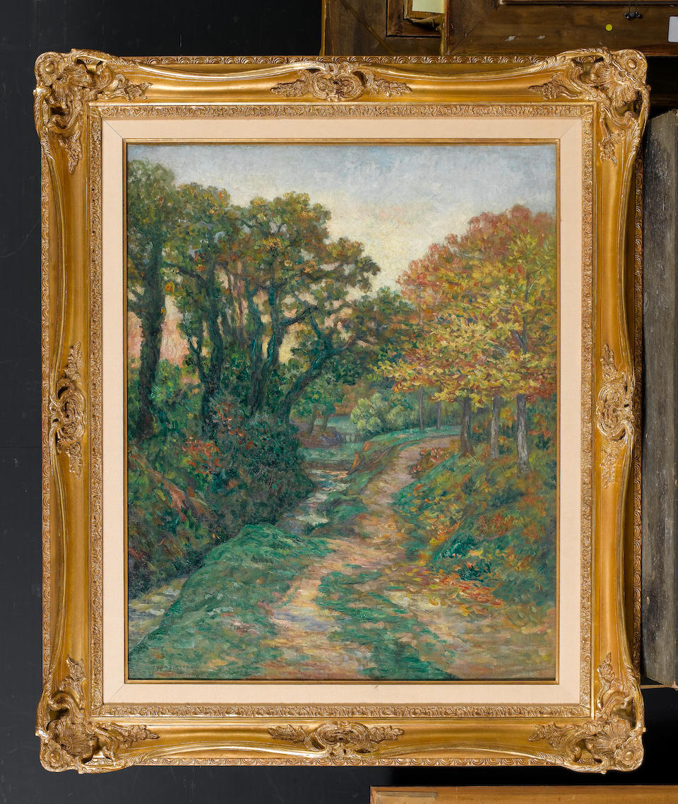 Ernest Ponthier de Chamaillard (French, 1862-1930) Le Chemin Creux pr&#232;s du Ruisseau 81 x 65 cm (31 7/8 x 25 5/8 in)