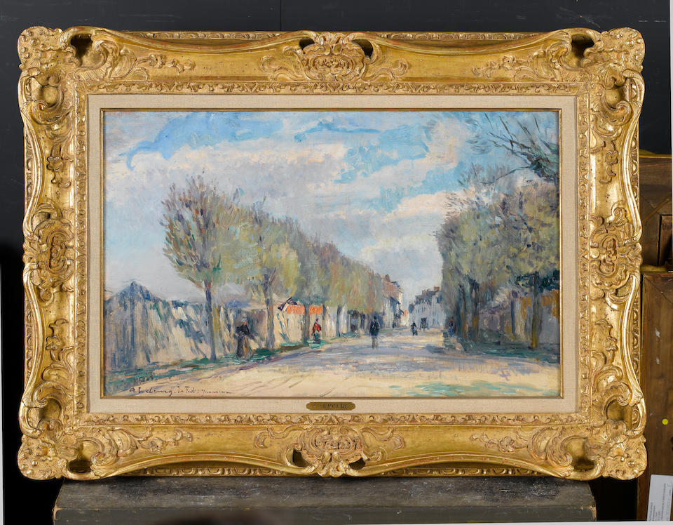 Albert Lebourg (French, 1849-1926) Rue &#224; la Fert&#233; sous Jouarre 46 x 73 cm (18 1/8 x 28 3/4 in)