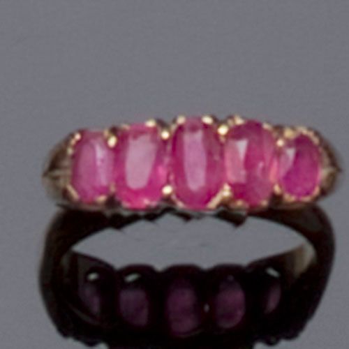 A five stone ruby ring