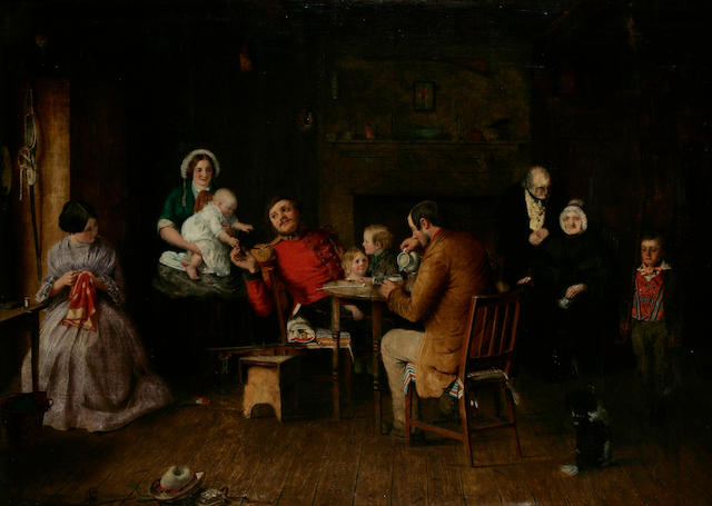 William W Nicol (British, active 1840-1873) "At home on Furlough"