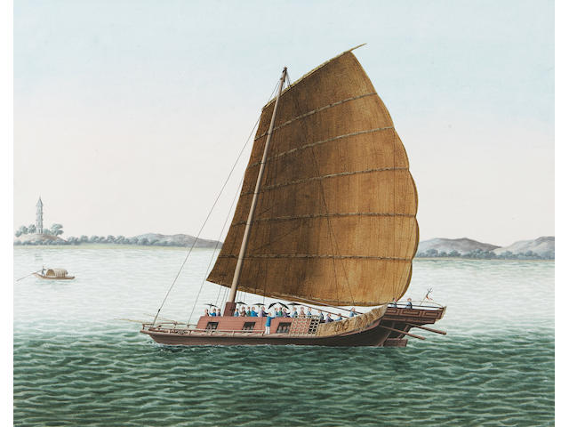 'CHINESE BOATS/BOOK.VI' A folio of watercolours Chinese circa 1850