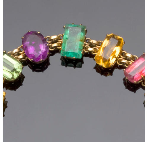 A multi gem set bracelet