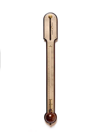 A good late 18th century mahogany stick barometer James Long, Royal Exchange, London