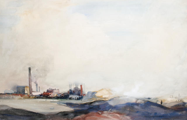 Cecil Arthur Hunt (British, 1873-1965) Industrial landscape