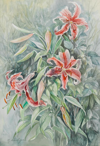 Margaret (Peggy) Irene Chadwick Arridge (South African, born 1921) Lilies 56 x 37 cm. (22 x 14&#189; in.)