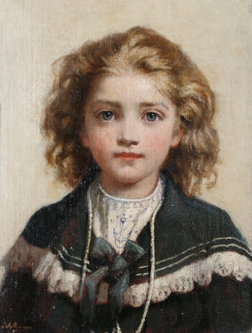 Sir James Jebusa Shannon, RA, RBA, RHA (British, 1862-1923) Portrait of a young boy in a sailor suit; Portrait of a young girl wearing a red dress and head band each 20 x 15cm (7 7/8 x 5 7/8in) (2).