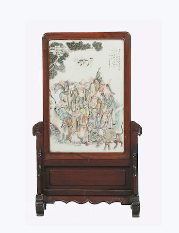 A Chinese porcelain plaque