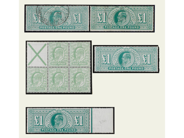 1902-10 collection of K.E.VII issues in mixed condition in an album with mint and used sets inc. 1902-10 De La Rue printing to &#163;1, 1911-13 Somerset House printing to &#163;1 and 1911 Harrison issues to 4d., good range of shade varieties, also 1902-10 &#189;d. booklet pane of five plus St. Andrew's Cross label, etc. (182)