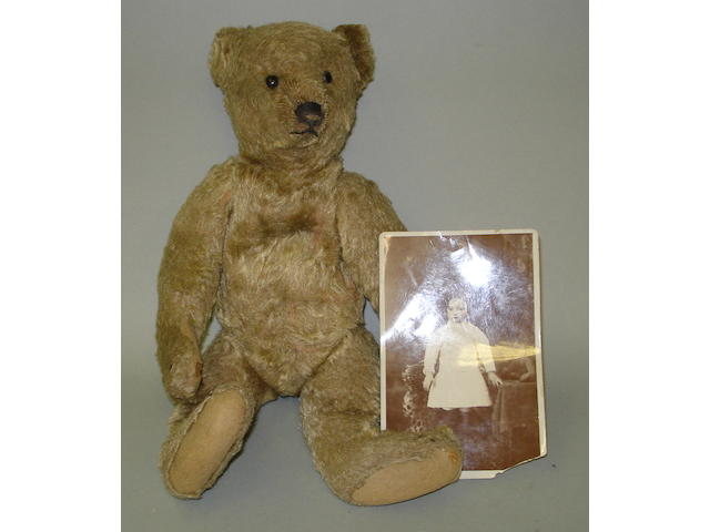 Brown mohair Steiff Teddy bear, German circa 1909