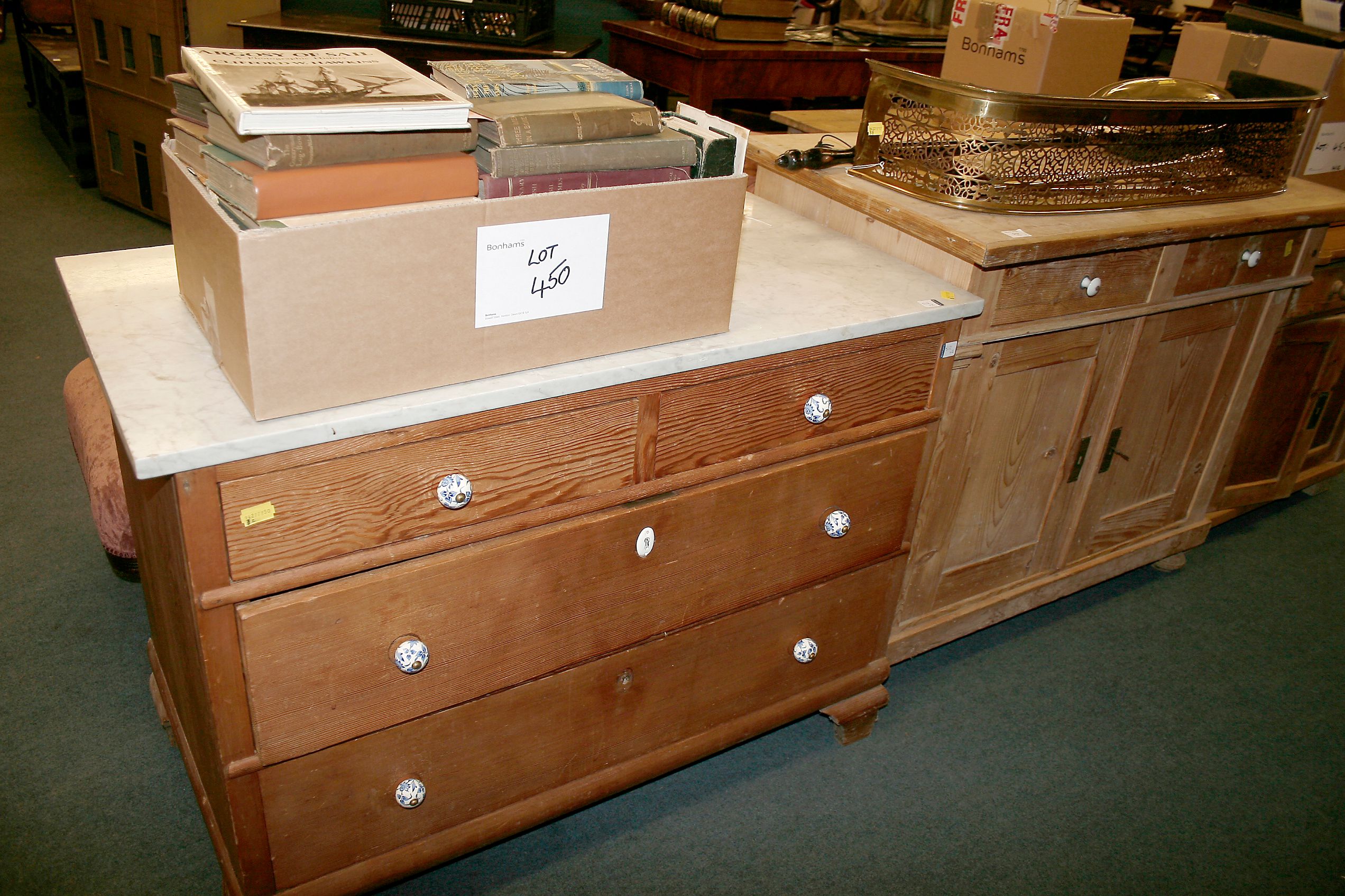 A pine side cabinet