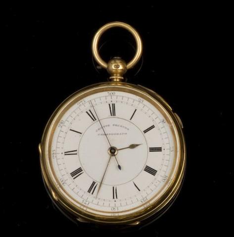 An 18ct gold centre seconds chronograph pocket watch