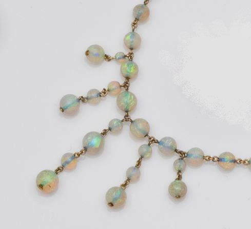 An opal bead necklace