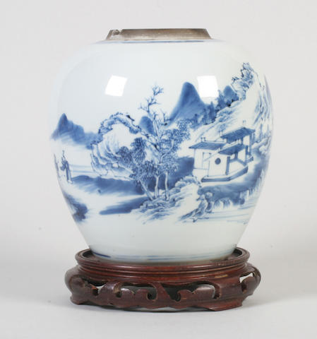 A Chinese blue and white jar 19th Century