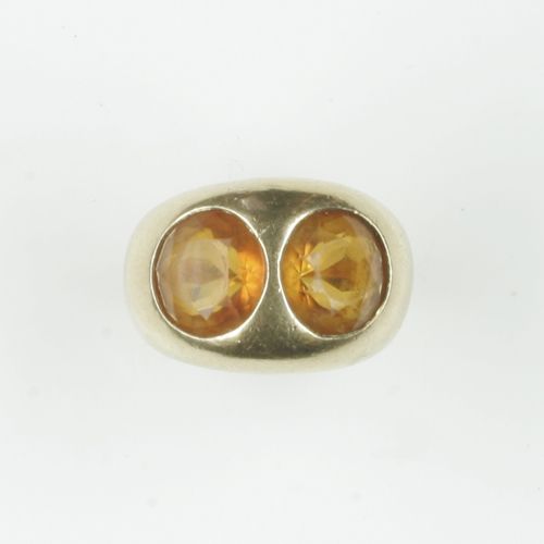A citrine two stone ring