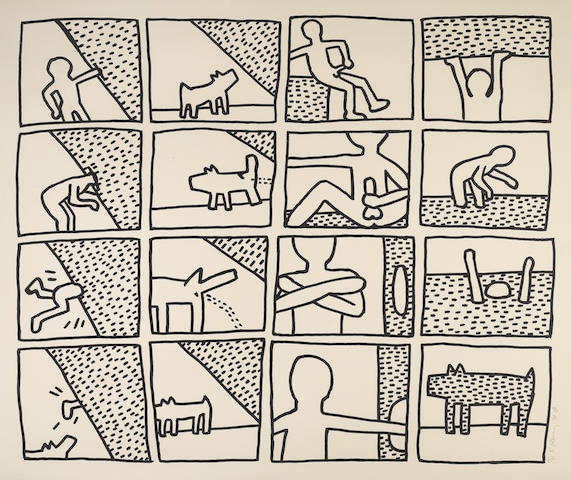 Keith Haring (American, 1958-1990) 'Blueprint Drawing #11', 1990