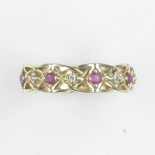 A ruby and diamond band ring, by Givenchy,