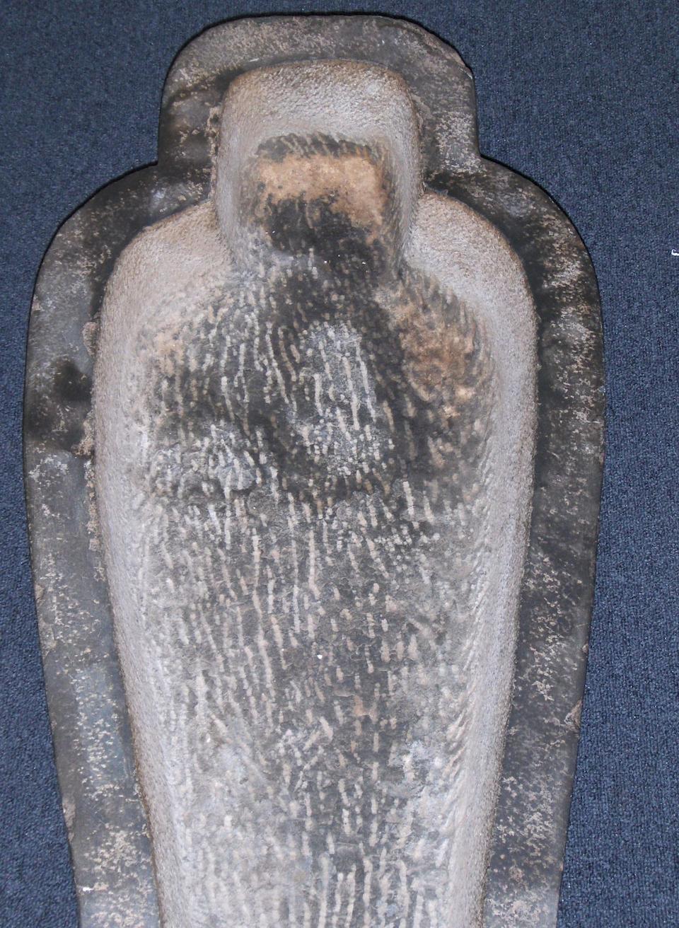 An Egyptian schist child&#146;s sarcophagus
