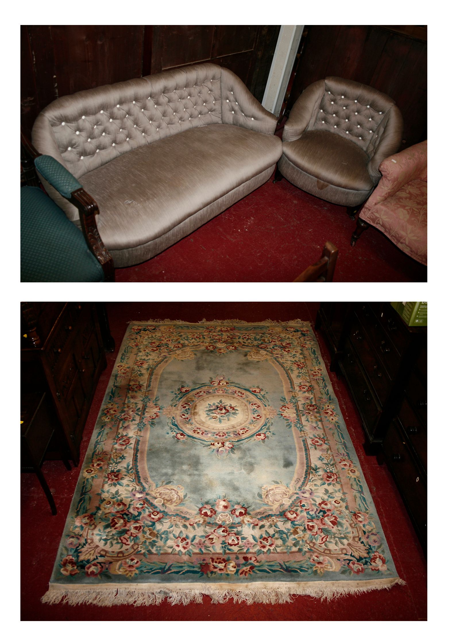 A button back settee