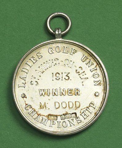 The 1913 British Ladies Open Championship winner's silver medal