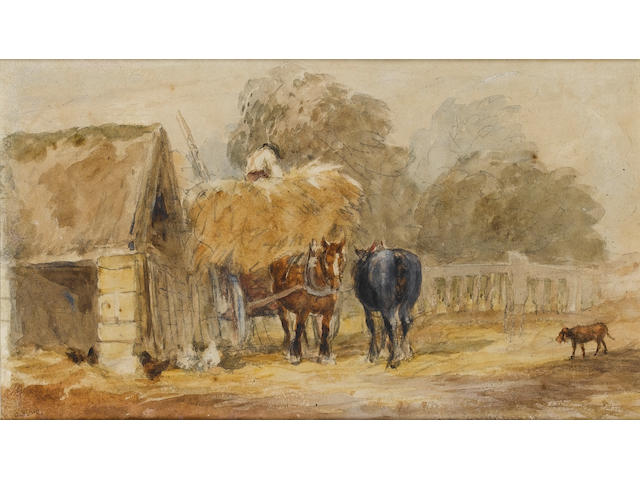 David Cox Snr., O.W.S. (British, 1783-1859) Carting the hay