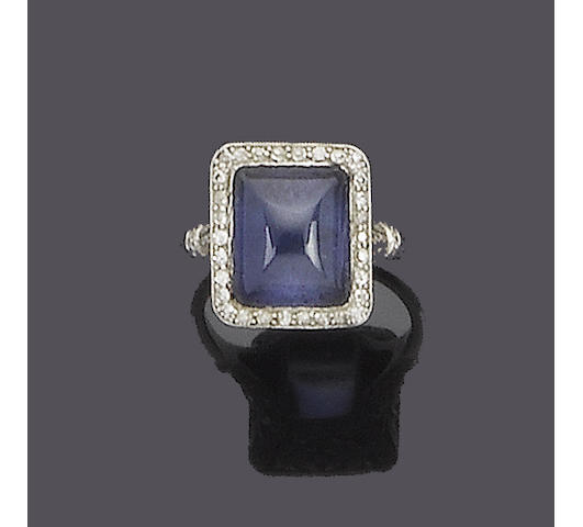 An early 20th century sapphire and diamond ring,