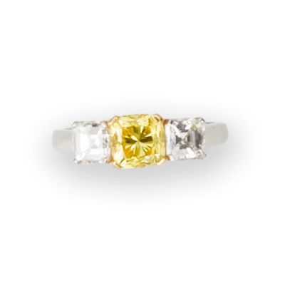 A diamond three-stone ring