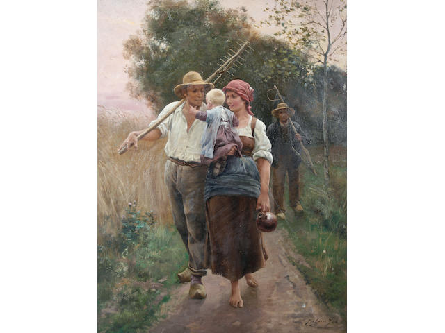 Julien Jos (Dutch, late 19th Century) Returning home