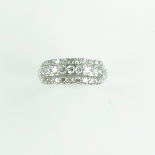 A three row diamond ring