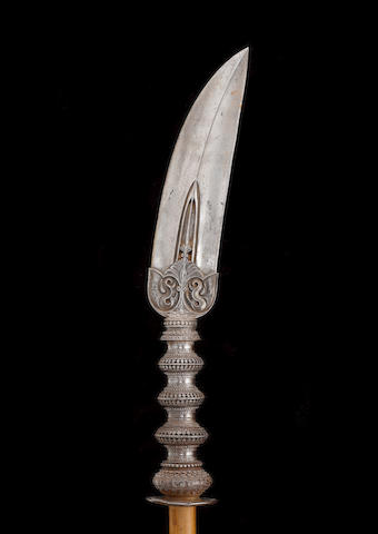 A steel javelin Blade India, Mysore, 17th Century