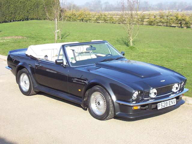 One owner from new, 8,200kms,1989 Aston Martin V8 Vantage Volante &#8216;X Pack&#8217; Convertible  Chassis no. SCFCV81VOKTL 15794 Engine no. V/580/5794/X