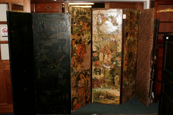 Three four fold screens