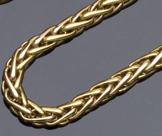 A woven-link chain necklace