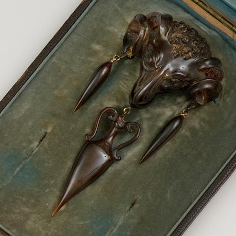 An early 19th century Neoclassical tortoiseshell brooch