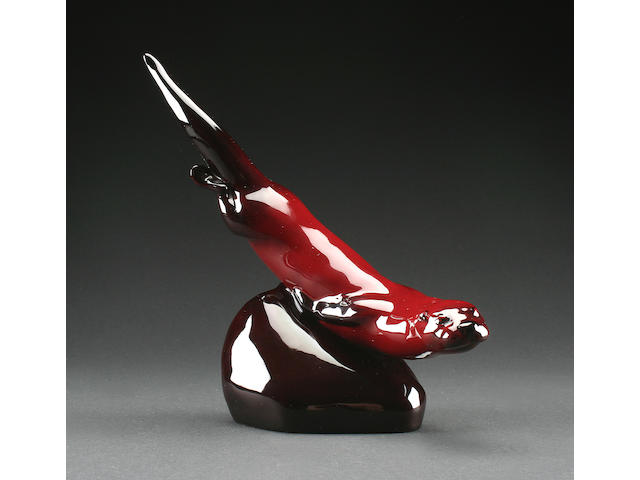 Flambe Wares A Royal Doulton prototype flamb&#233; otter