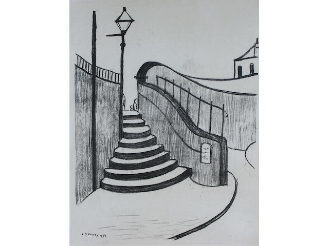Laurence Stephen Lowry R.A. (British, 1887-1976) 'Old Steps, Stockport',