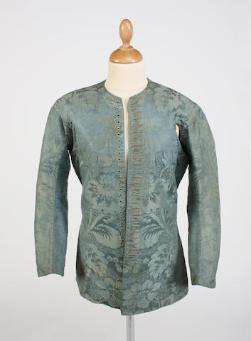 A 17th/18th century blue silk damask man's jacket