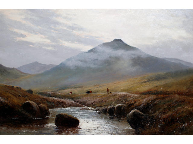 Alfred Fontville de Breanski (British, 1877-1957) On the River Lyd, Dartmoor