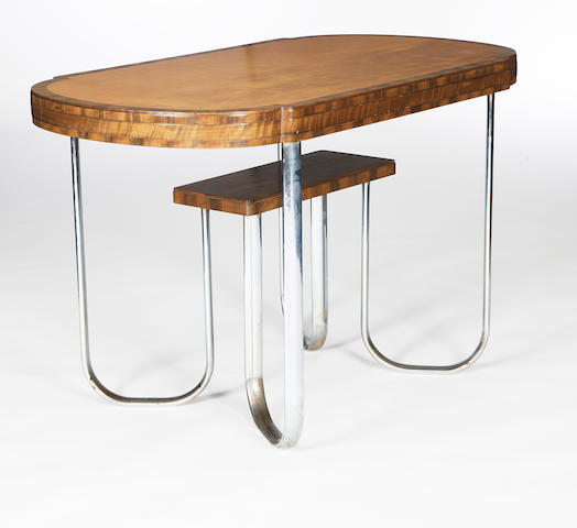 A walnut and sycamore table Ambrose heal, circa 1935.
