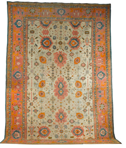 An Ushak carpet West Anatolia, 26 ft 6 in x 14 ft 1 in (808 x 429 cm) reduced in size
