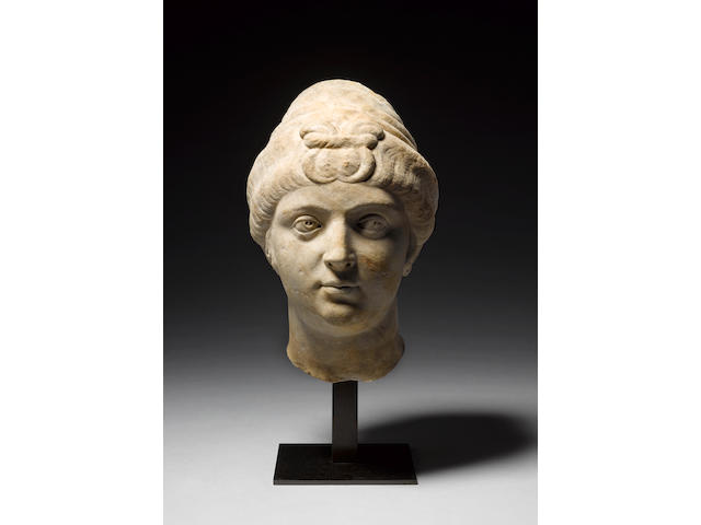A Roman marble portrait head of the Empress Faustina the Elder