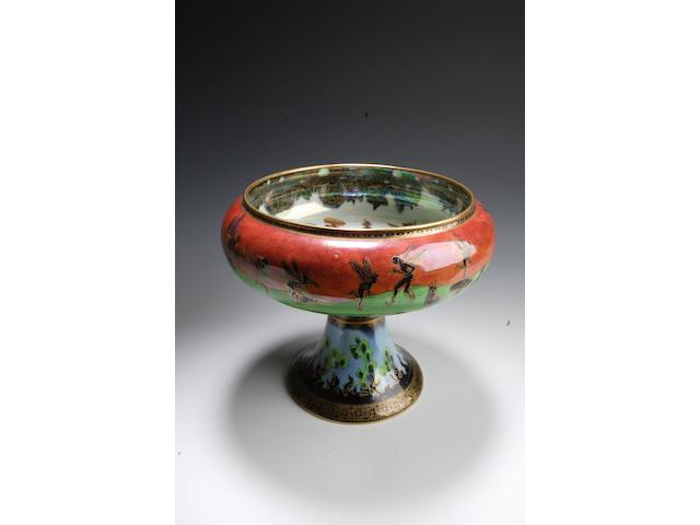 Daisy Makeig-Jones a Wedgwood Flame Fairyland Lustre footed bowl