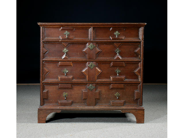 An oak chest, early 18th Century
