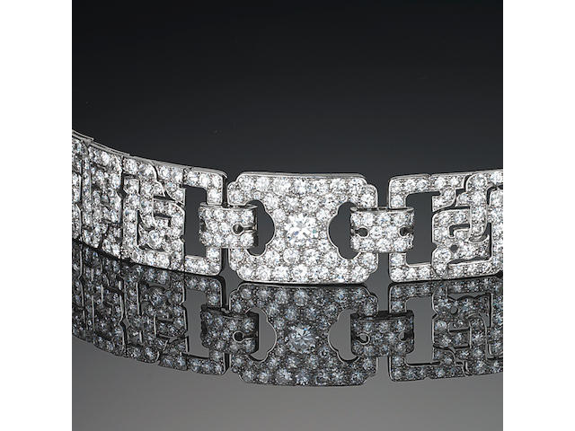 An art deco diamond bracelet, by Cartier,
