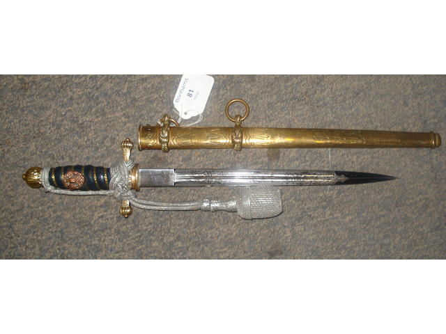 A Third Reich Water Protection Police Service Dagger