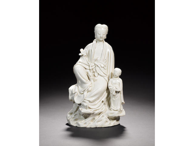 A Blanc-de-Chine figure of Guanyin 17th/18th Century