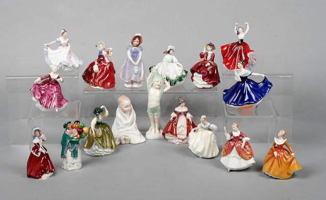 Seventeen Royal Doulton miniature figurines