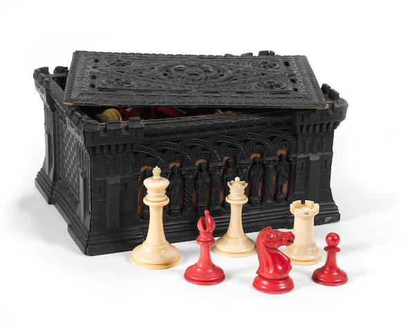 A Staunton ivory chess set, Jaques, 19th century,