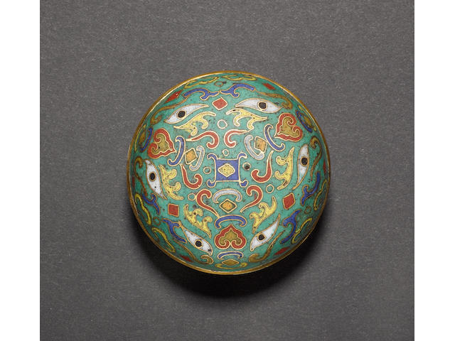 A cloisonne enamel box and cover Six-character Nien-hao of The Qianlong Emperor, and of The Period