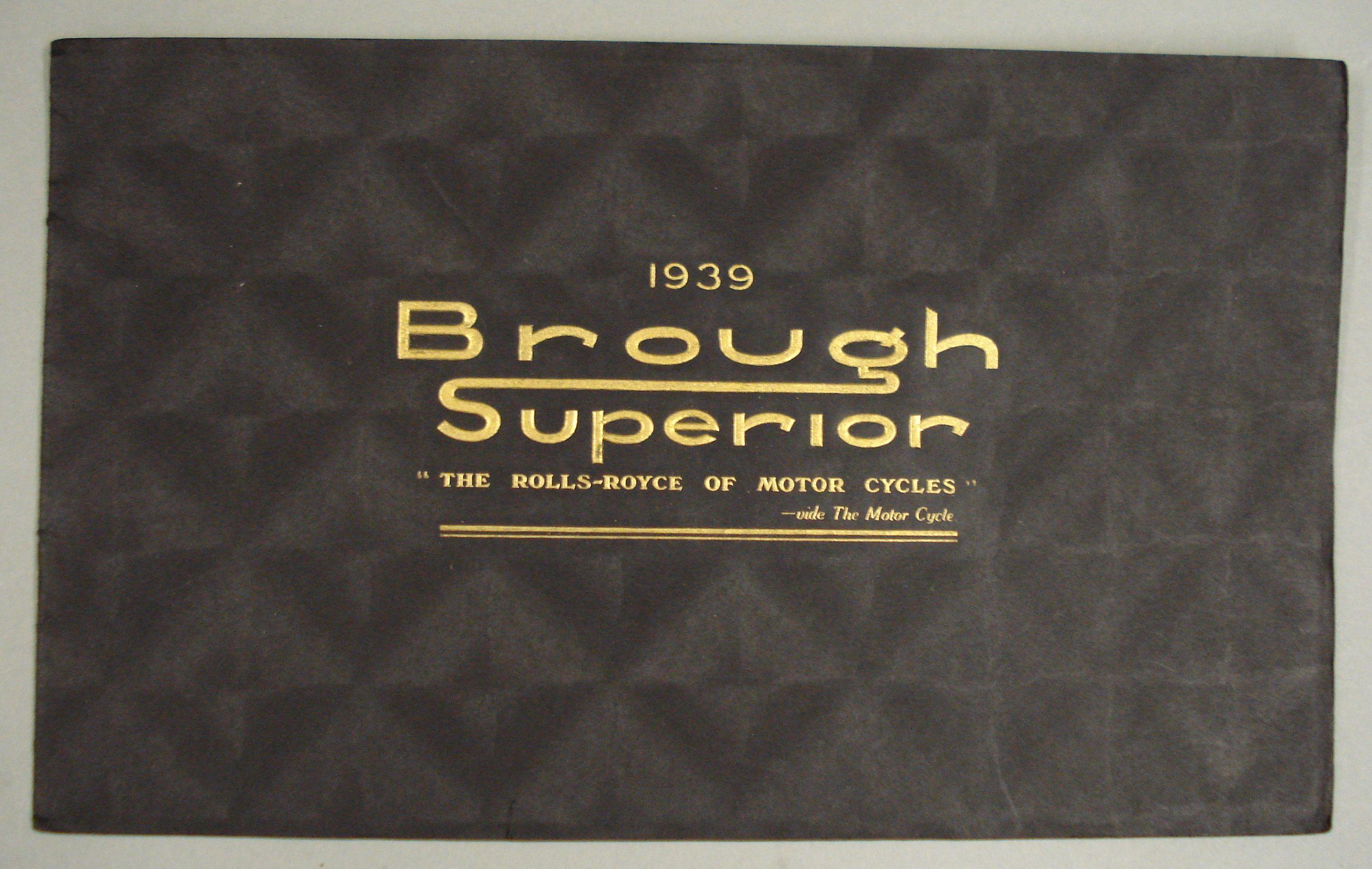 A 1939 Brough Superior range brochure,